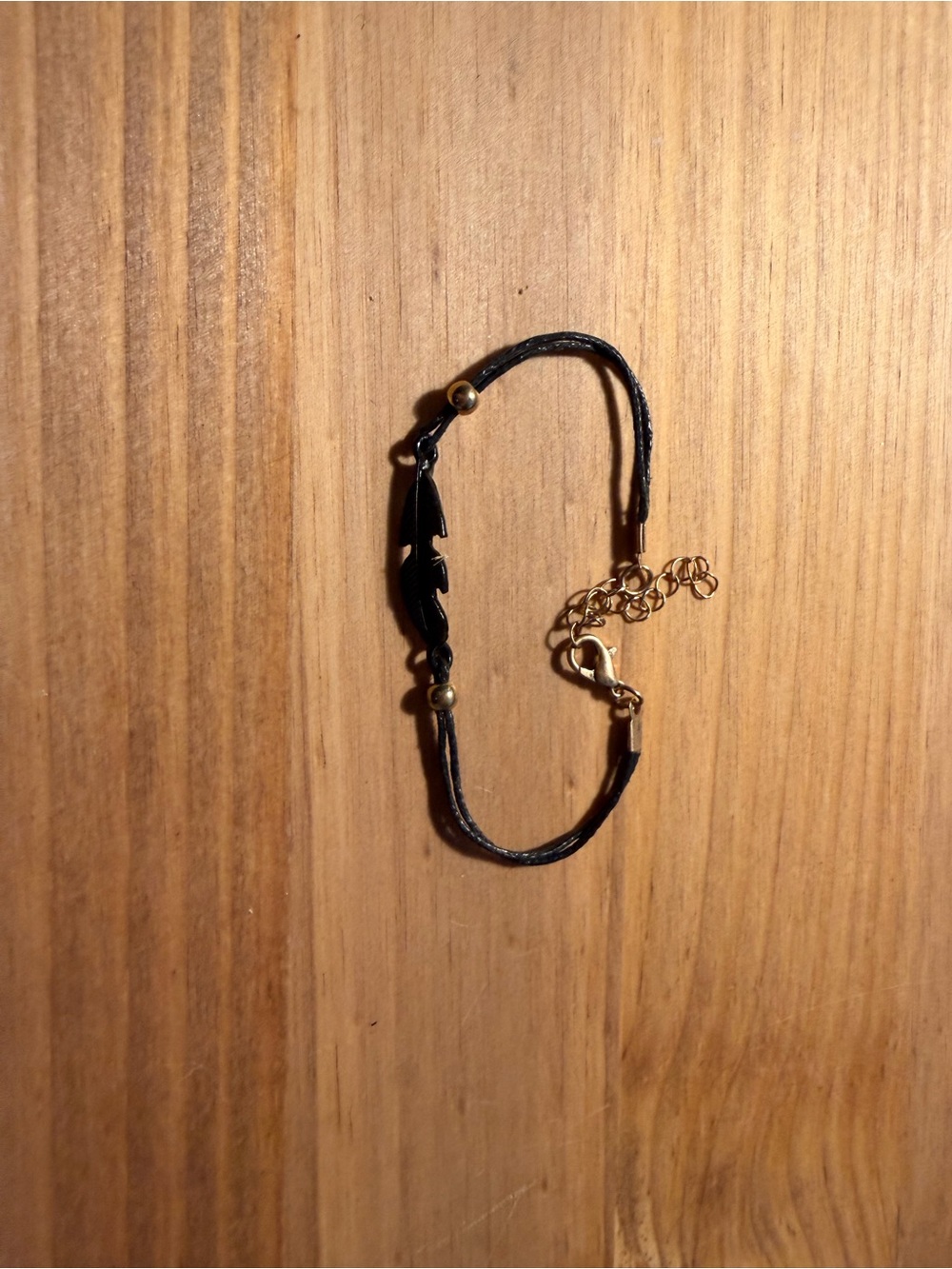 Black Feather Cord Bracelet - Women Jewelry - Picture 2 of 3